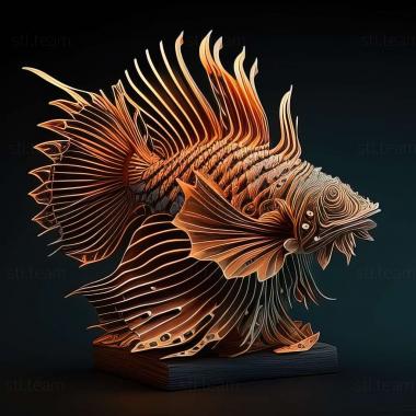 3D model Indian lionfish fish (STL)